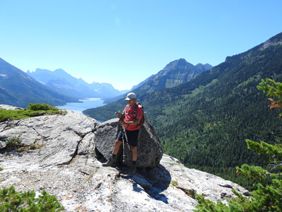 Hiking up Bear Humps Trail in the Waterton Lakes National Park